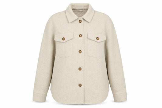 Front view of New Look Women's Beige Long Sleeve Jacket, size 12