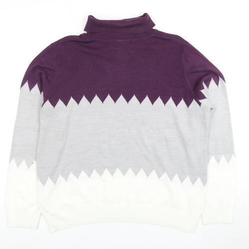 Marks and Spencer Women's Purple Roll Neck Jumper, Size 16