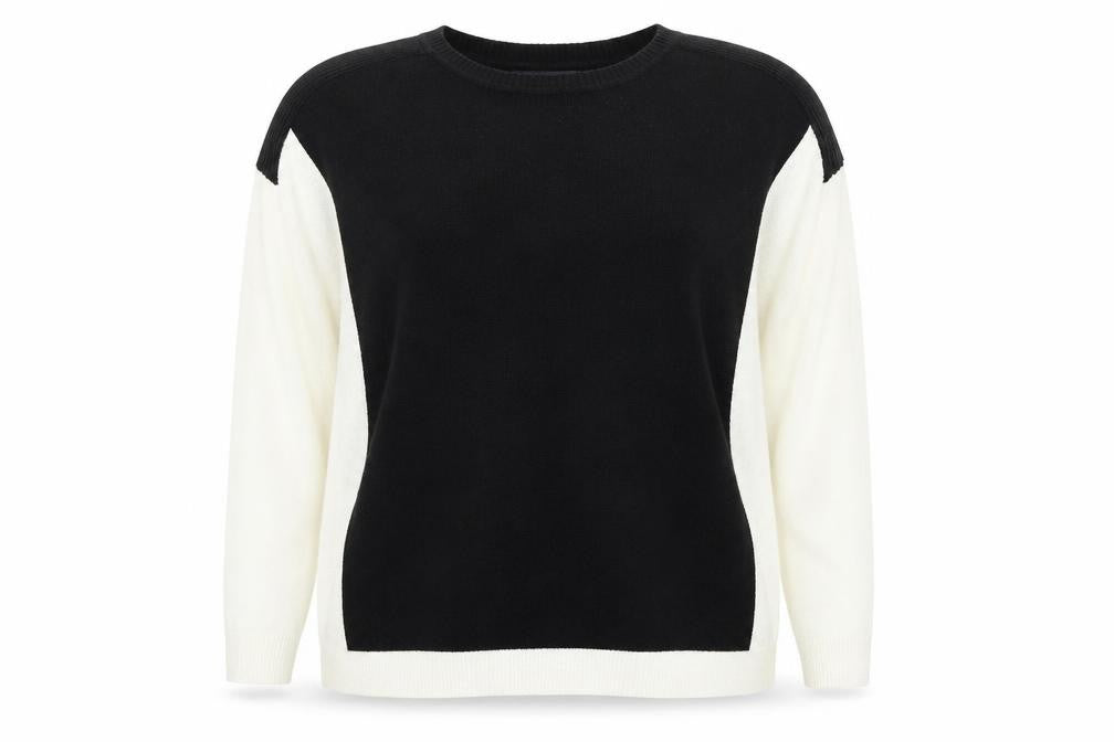 Front view of Marks & Spencer Women's Black and White jumper, size 18