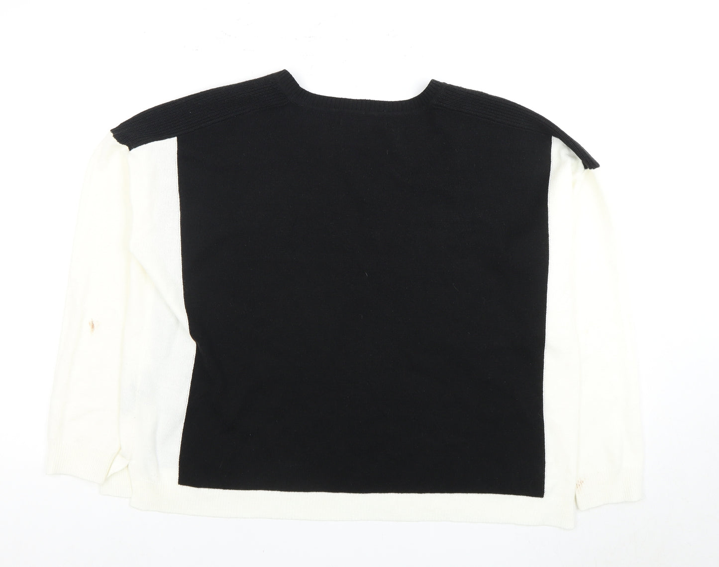 Marks and Spencer Women's Black and White Pullover Jumper Size 18
