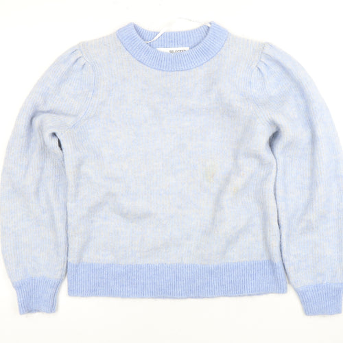 SELECTED Femme Women's Blue Pullover, L, Crew Neck