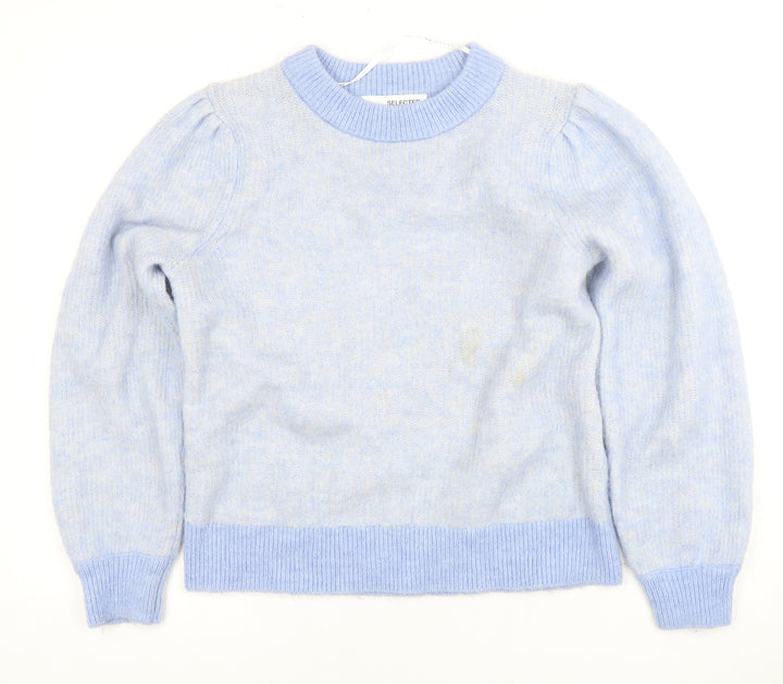 SELECTED Femme Women's Blue Pullover, L, Crew Neck