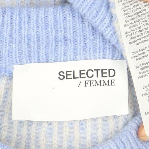 SELECTED Femme Women's Blue Pullover, L, Crew Neck