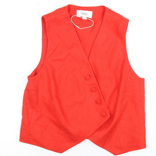 Marks and Spencer Women's Red Size 10 Suit Waistcoat