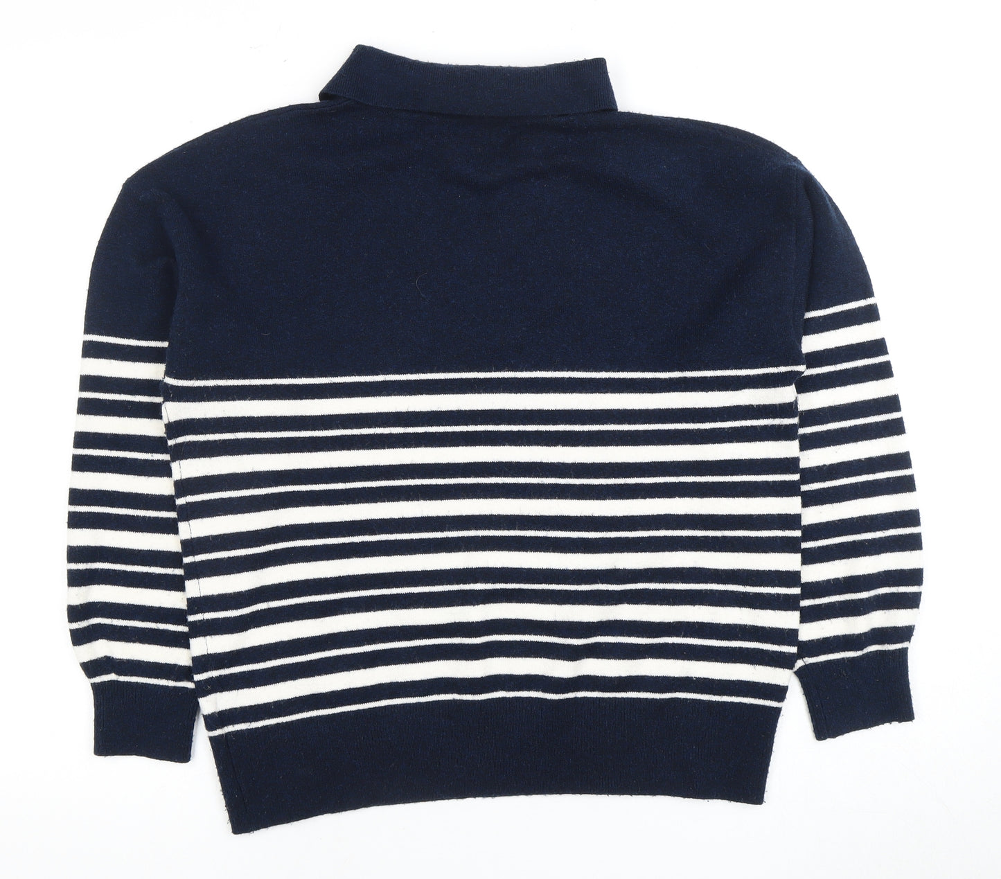 Marks and Spencer Women's Blue Striped Pullover Jumper