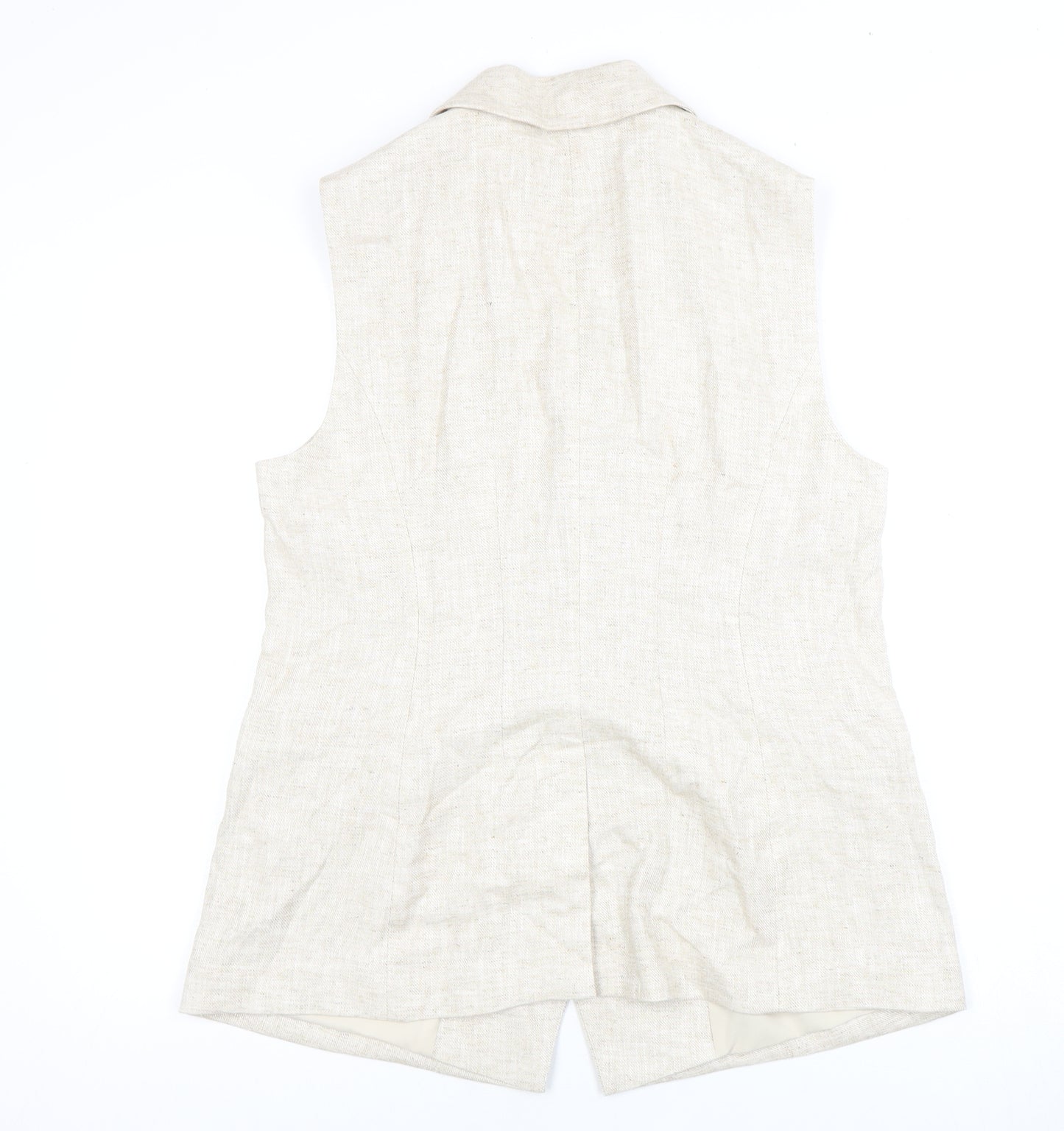 Marks and Spencer Women's Beige Linen Waistcoat Size 14