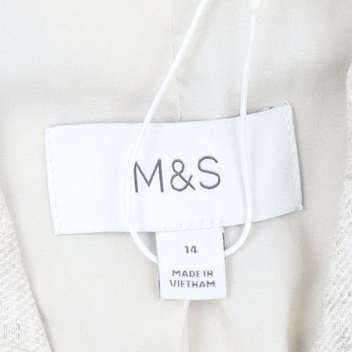 Marks and Spencer Women's Beige Linen Waistcoat Size 14