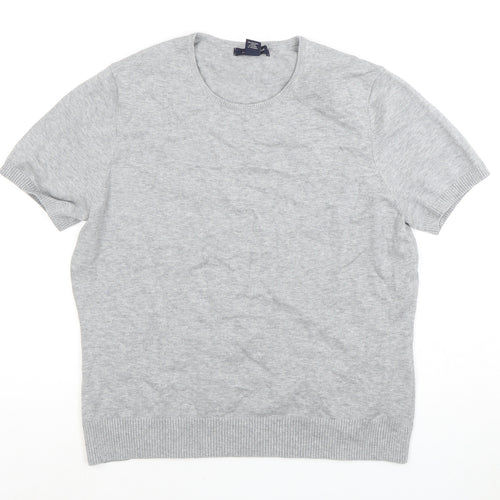 Lands' End Grey Basic Crew Neck T-Shirt - Unisex M