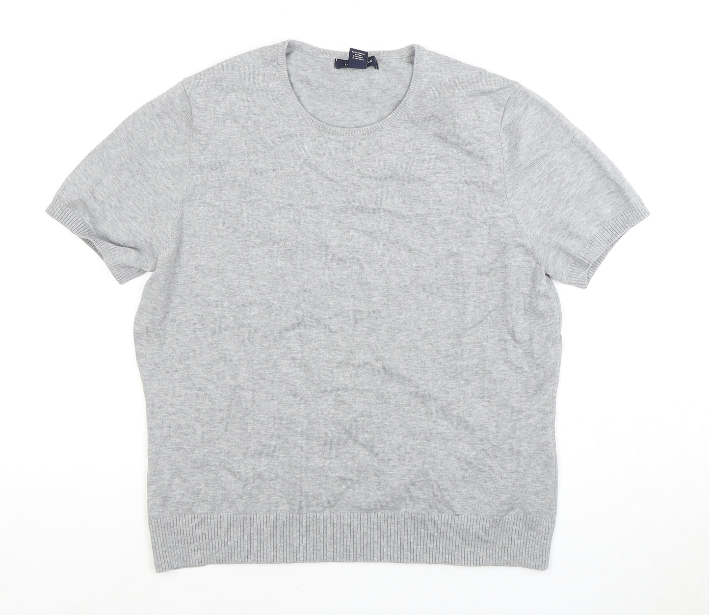 Lands' End Grey Basic Crew Neck T-Shirt - Unisex M