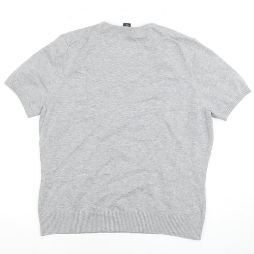 Lands' End Grey Basic Crew Neck T-Shirt - Unisex M