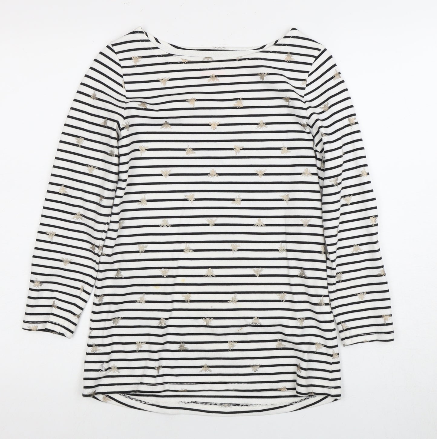 Joules Women's Striped T-Shirt, Black/White, Size 8