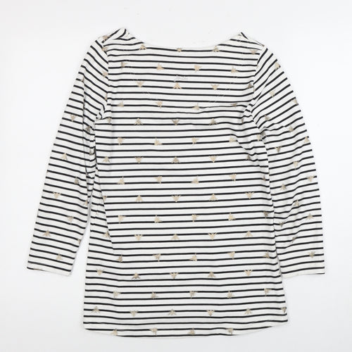 Joules Women's Striped T-Shirt, Black/White, Size 8