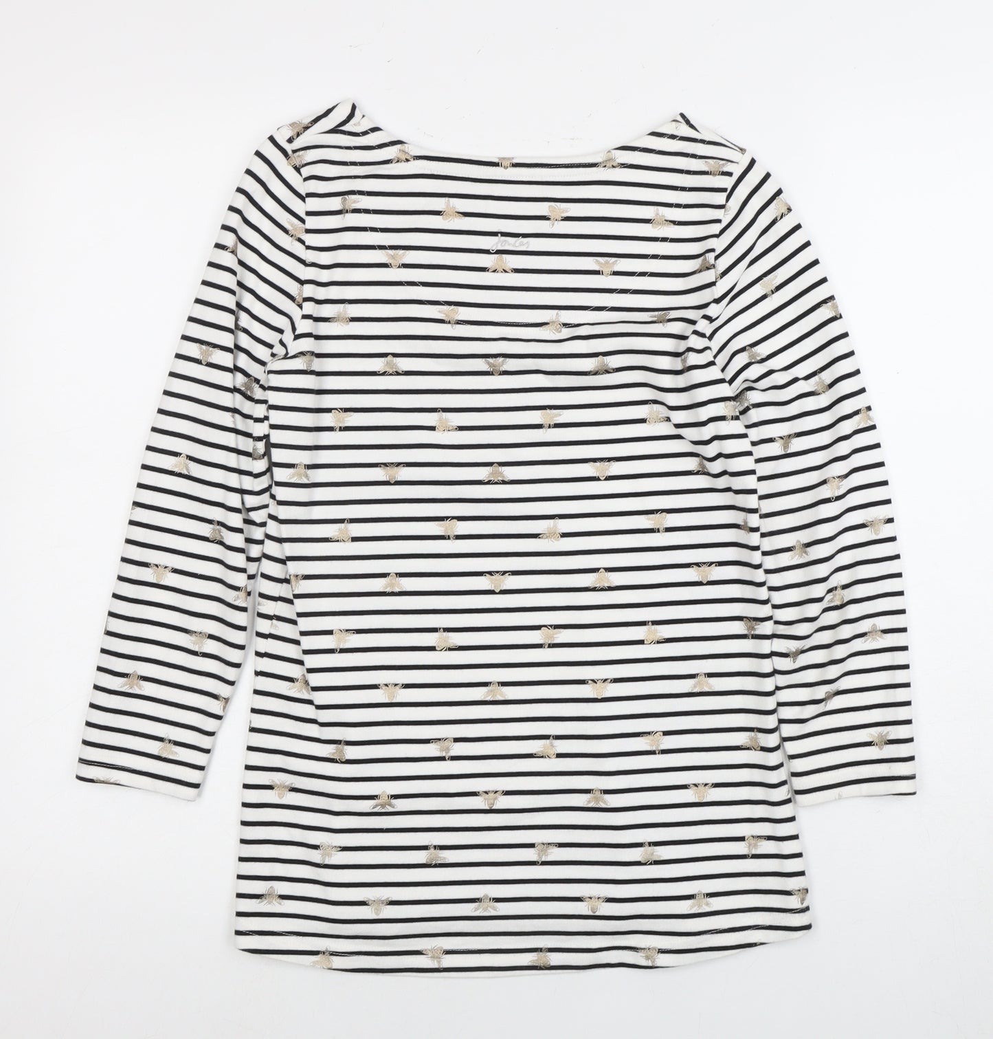 Joules Women's Striped T-Shirt, Black/White, Size 8