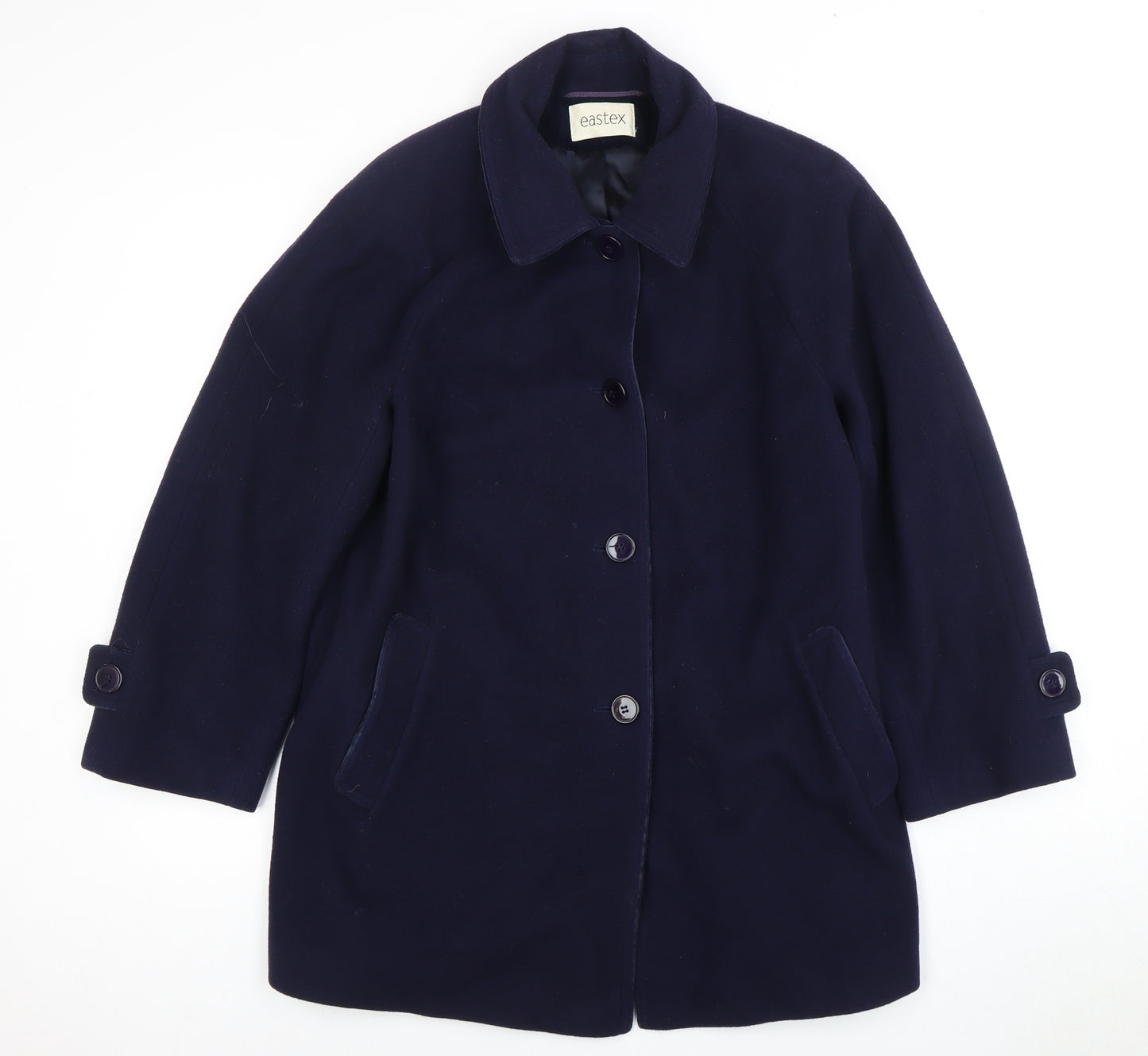 Eastex Women's Blue Velvet Wool Cashmere Mid-Length Coat