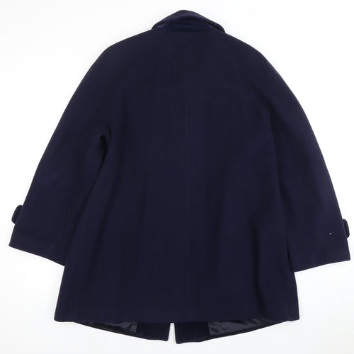 Eastex Women's Blue Velvet Wool Cashmere Mid-Length Coat