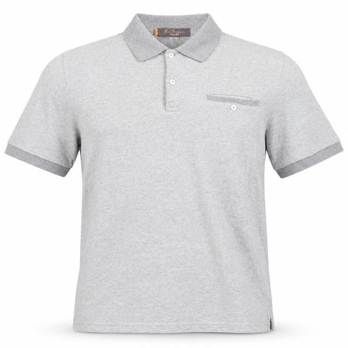 Ben Sherman Men's Grey Cotton Polo Shirt Size M