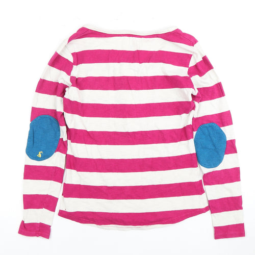 Joules Women's Pink Striped Long Sleeve Top Size 6