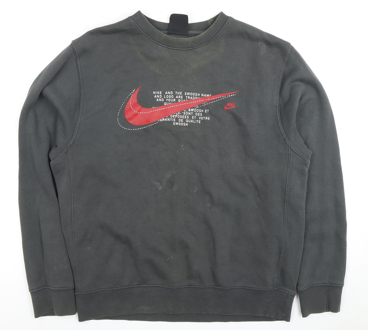 Nike Men's Grey S Logo Pullover Sweatshirt