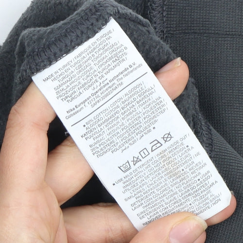 Nike Men's Grey S Logo Pullover Sweatshirt