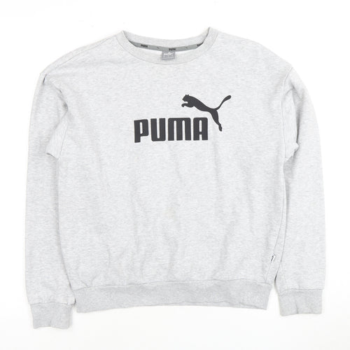 Puma Unisex Grey S Pullover Sweatshirt Logo Sports