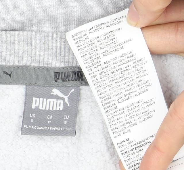 Puma Unisex Grey S Pullover Sweatshirt Logo Sports