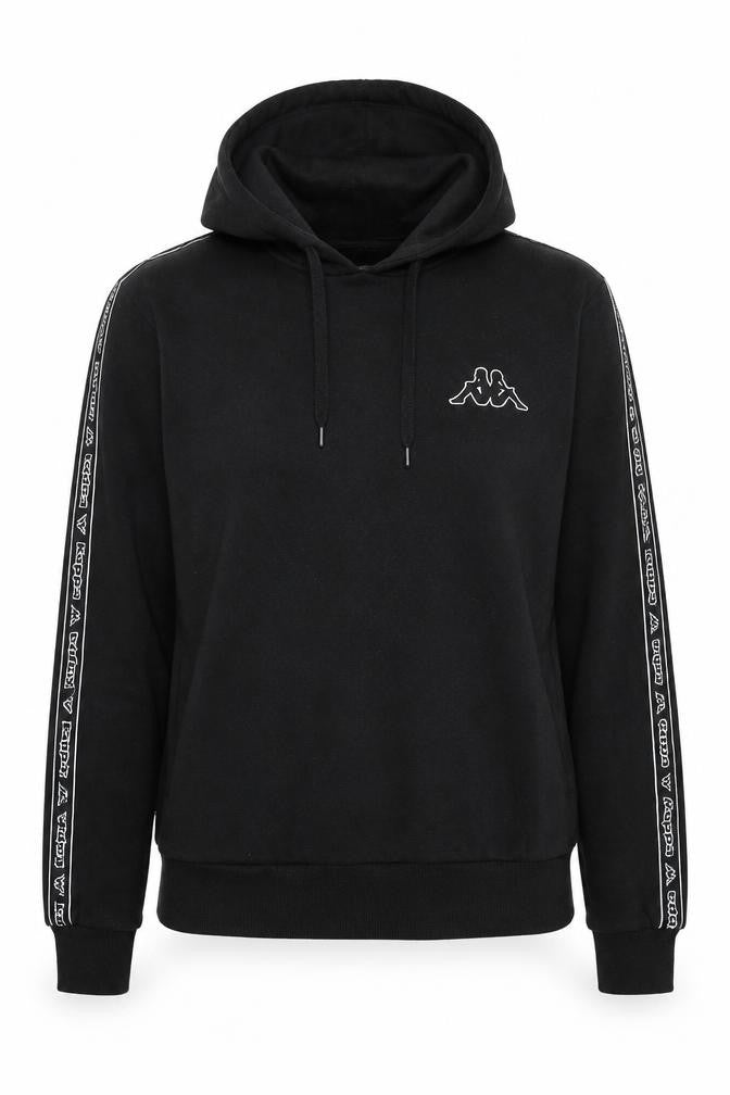 Front view of Kappa Women's Black Hoodie, size 12, Pullover