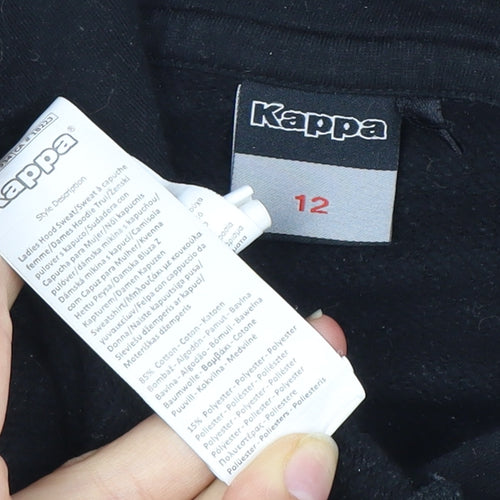 Kappa Women's Black Hoodie Size 12 Pullover