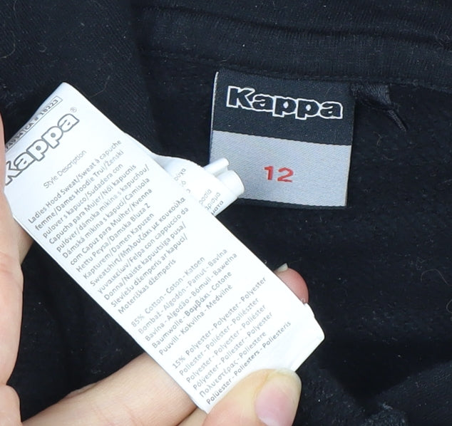 Kappa Women's Black Hoodie Size 12 Pullover