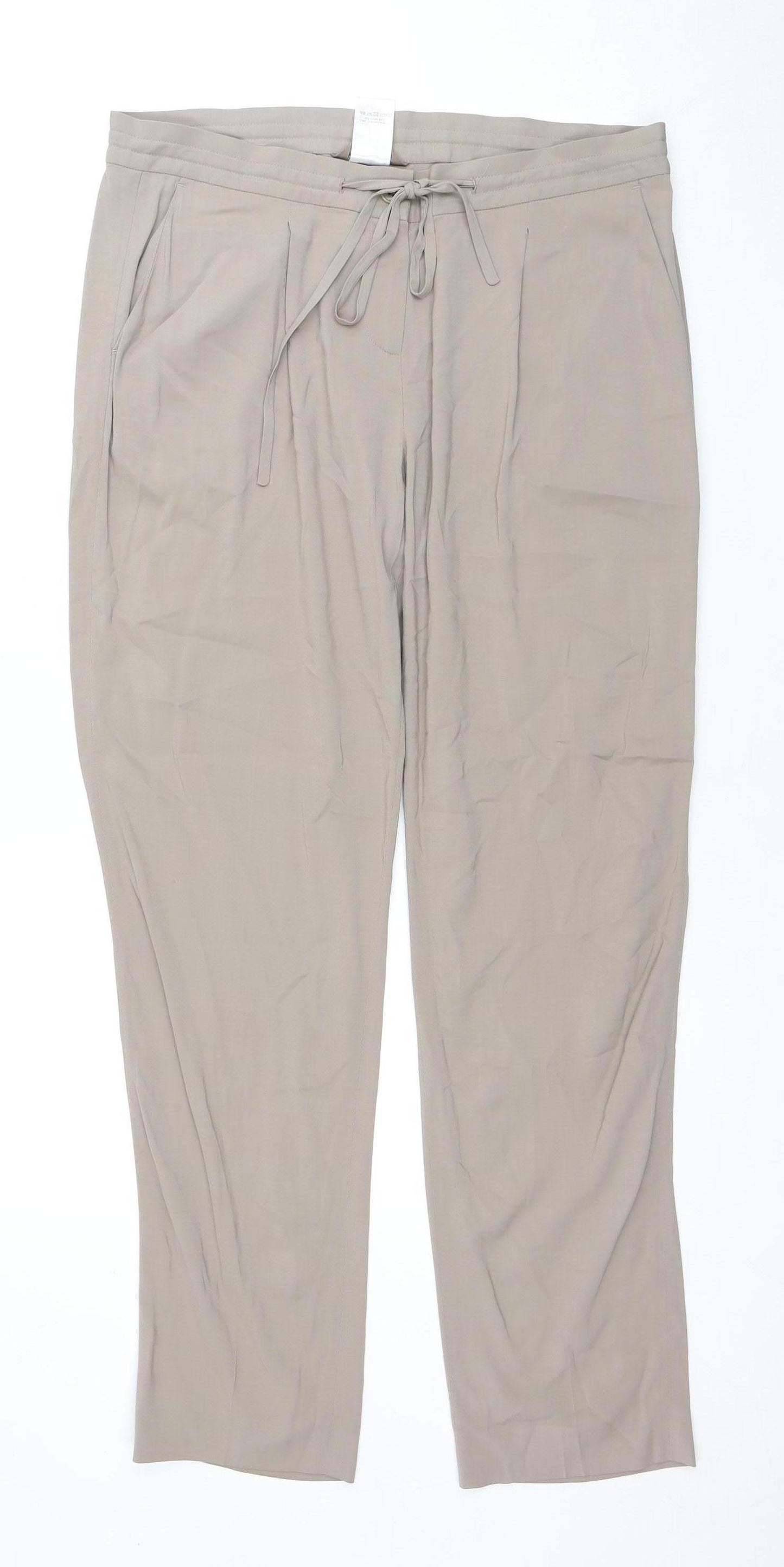 Jigsaw Women's Beige Straight Trousers Size 12