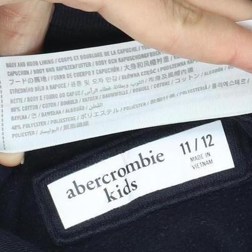 Abercrombie Kids Girls Black Hoodie 11-12Y Pullover Casual