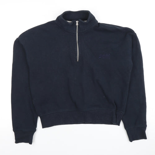 Superdry Women's Blue Full Zip Sweatshirt, Size 8, Casual