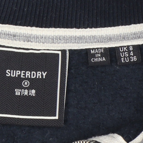 Superdry Women's Blue Full Zip Sweatshirt, Size 8, Casual