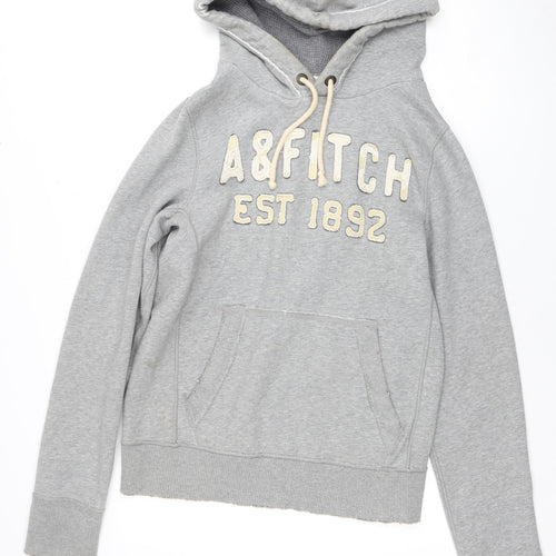 Abercrombie & Fitch Men's Grey Medium Hoodie Pullover