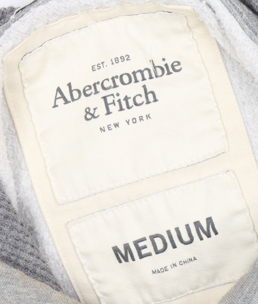 Abercrombie & Fitch Men's Grey Medium Hoodie Pullover