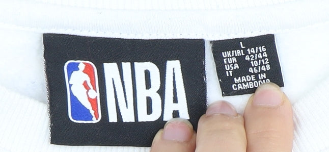 NBA Unisex Adults White Pullover Sweatshirt L