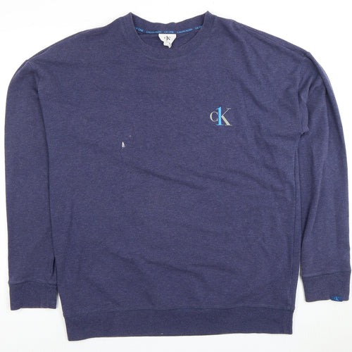 Calvin Klein Men's Blue Logo Sweatshirt L