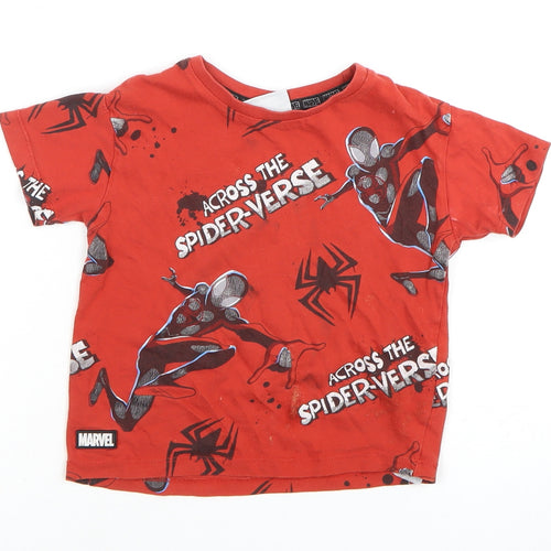 Marvel Spider-Man Boys Red T-Shirt 2-3 Years Superhero Graphic
