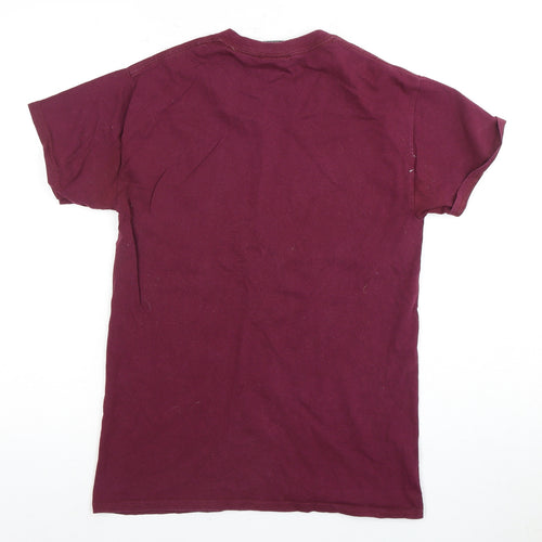 Hype Men's Burgundy Logo T-Shirt, Size S