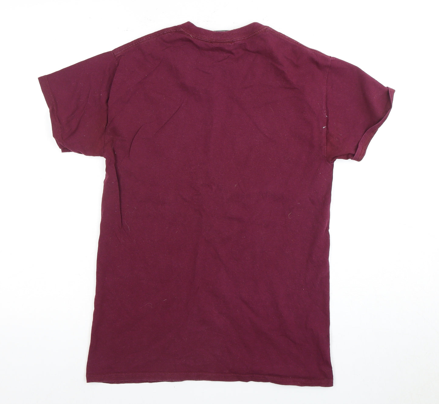 Hype Men's Burgundy Logo T-Shirt, Size S