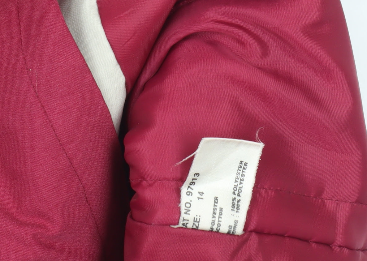 David Barry Women's Red Rain Coat Size 14