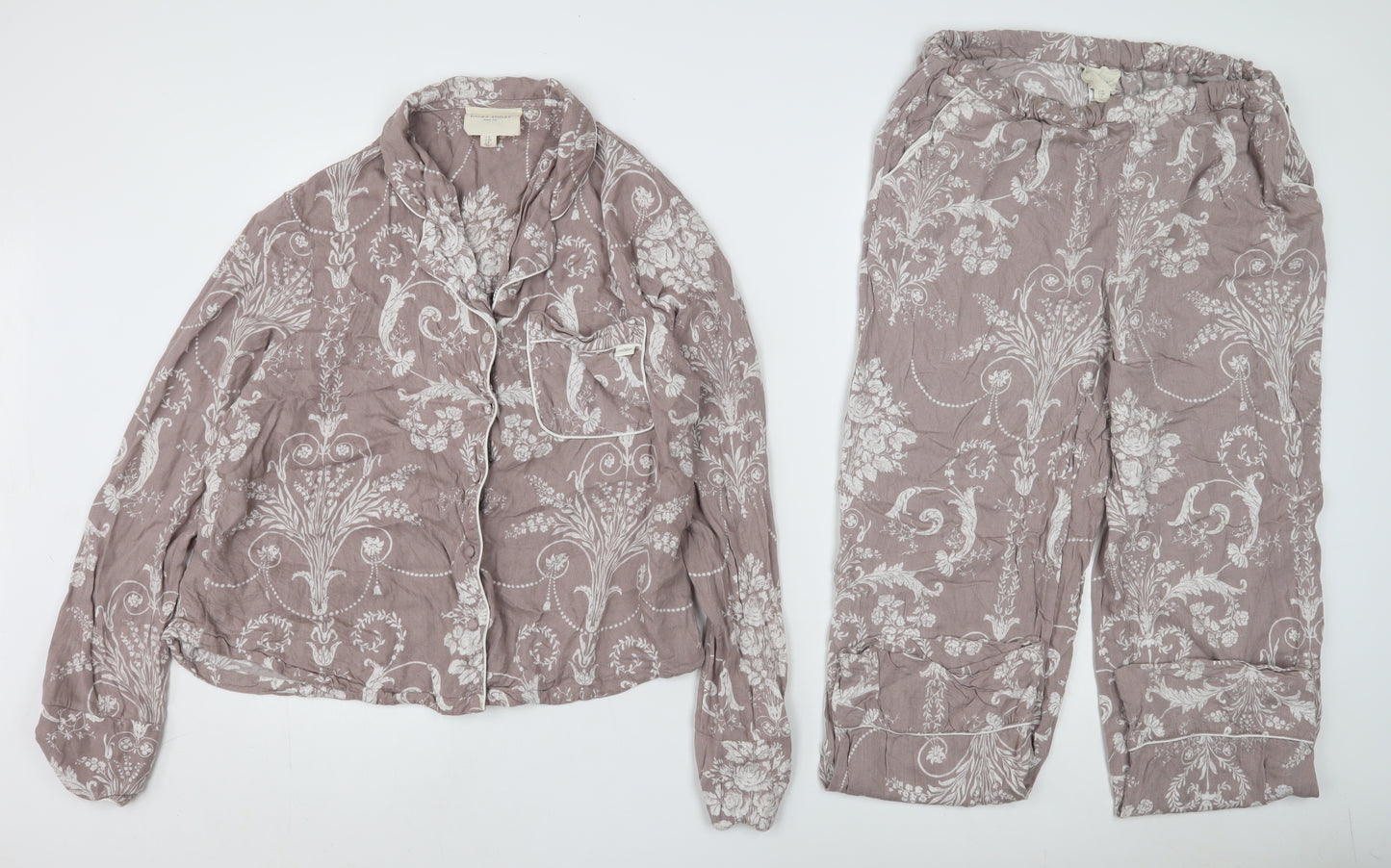 Laura Ashley Women's Grey Pyjama Set, Size 12 - Sleep In Style