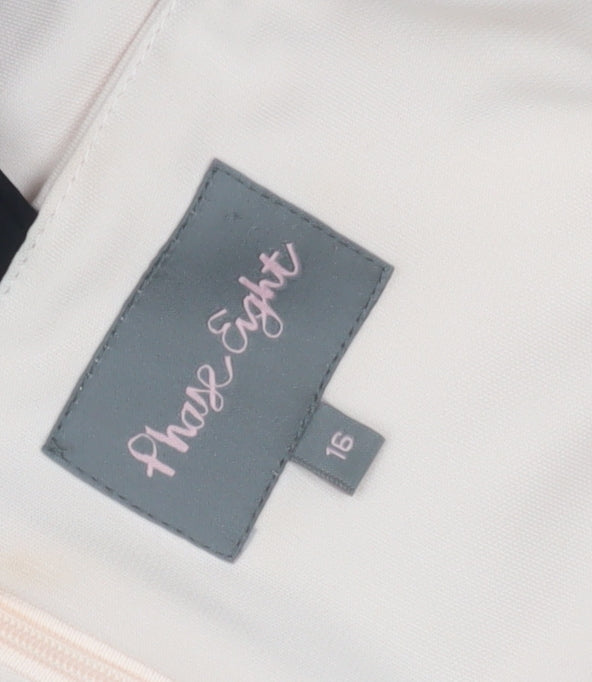 Phase Eight Women's Ivory Black Dress Size 16