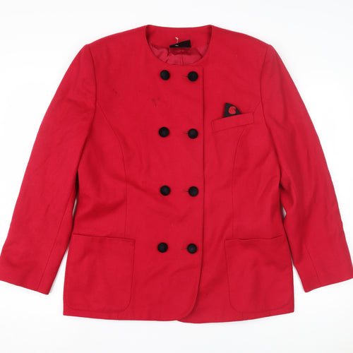 Barucci Women's Red Wool Double-Breasted Coat
