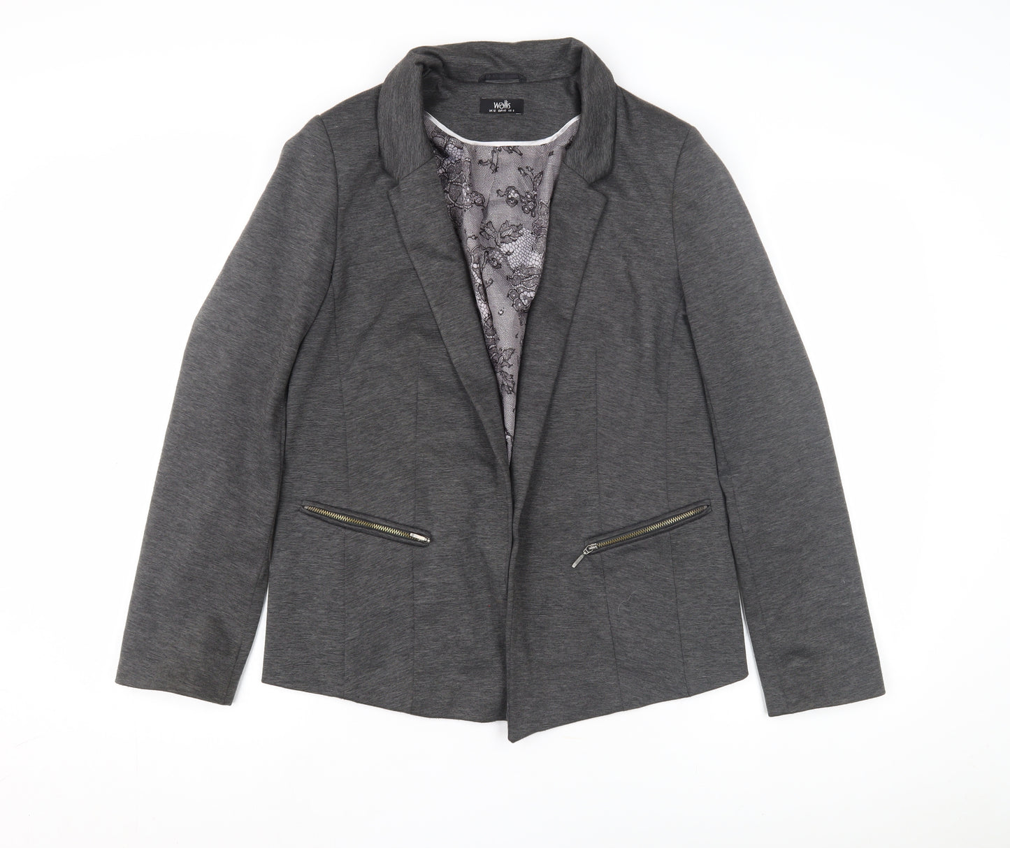 Wallis Women's Grey Blazer, Size 12, Classic Casual Look