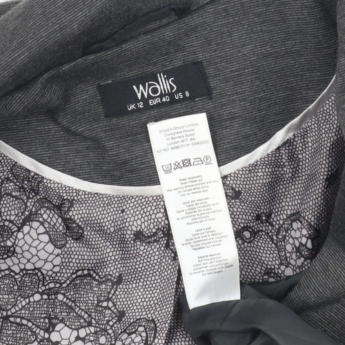 Wallis Women's Grey Blazer, Size 12, Classic Casual Look