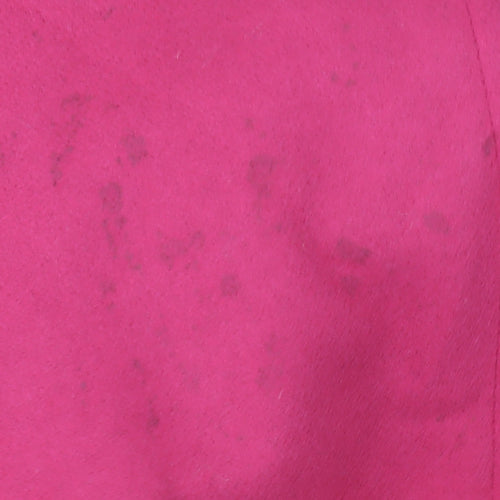 Monsoon Women's Pink Wool Coat with Fur Trim, Size 14