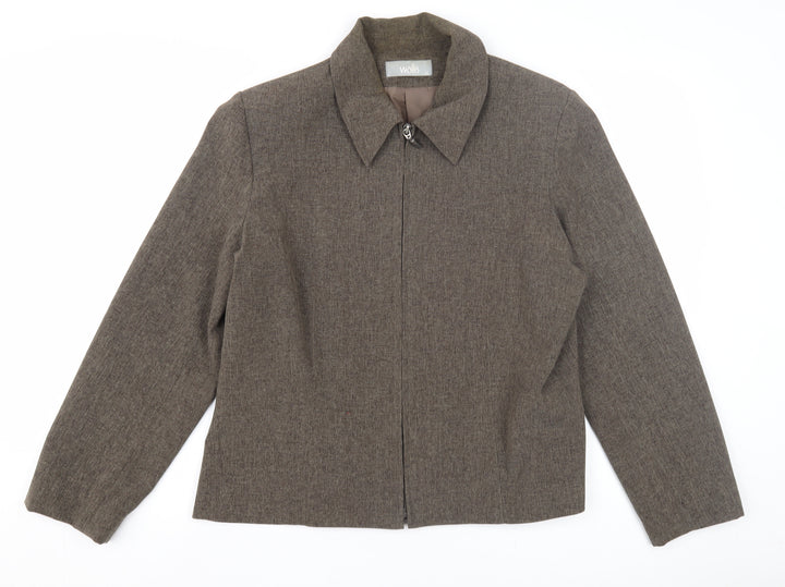 Wallis Women's Brown Wool Jacket Size 16