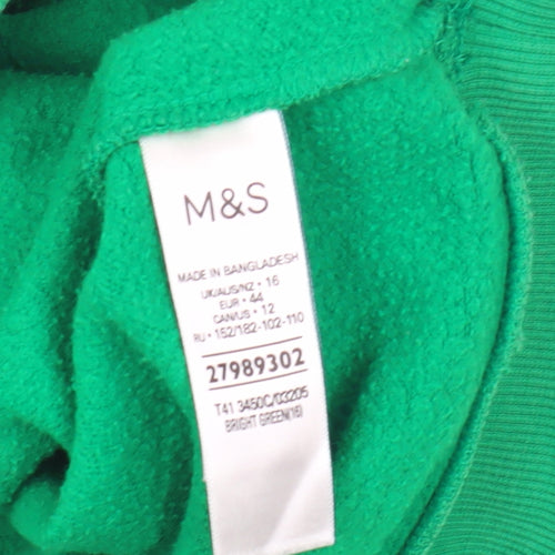 Marks and Spencer Green Pullover Sweatshirt Women Size 16