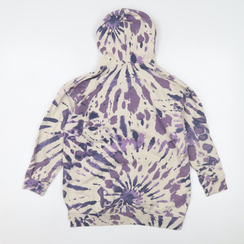 H&M Girls Purple Tie-Dye Hoodie, Size 12, Urban Style