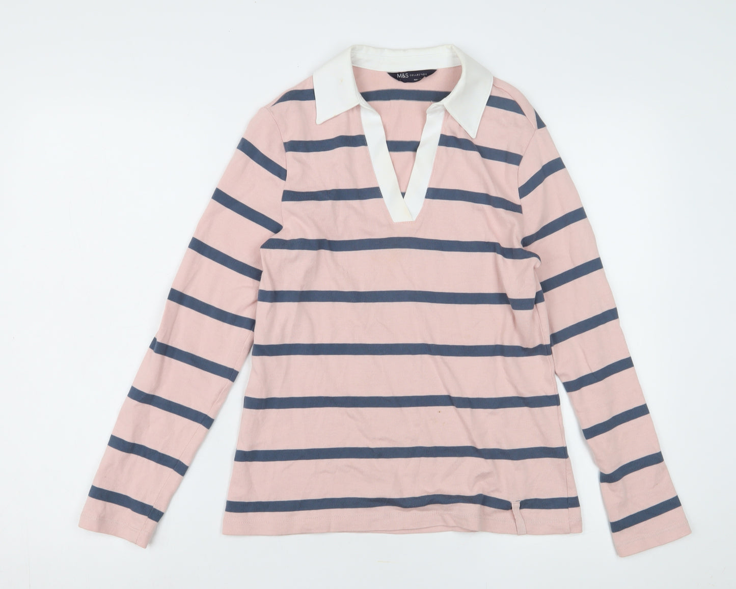 Marks and Spencer Women's Pink Polo Jersey Top Size 8